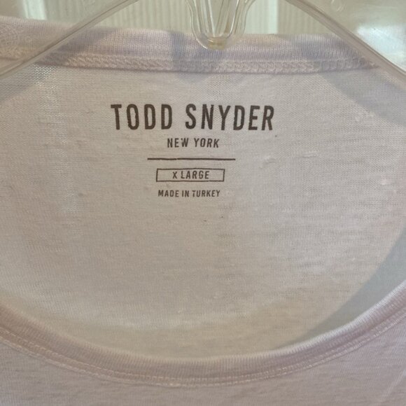 Todd Snyder SS Pocket White Tee.  Made of 100% Linen. - Picture 3 of 5